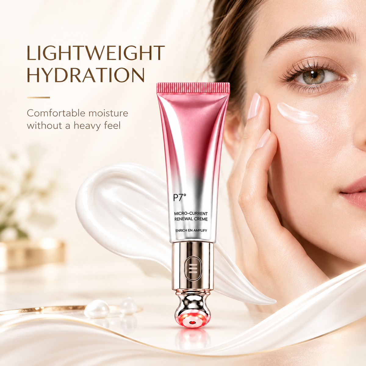 ⚡ Electric Eye Cream – 💧 Lightweight Hydration · 🌿Gentle Eye Care · ✨ Massage Head