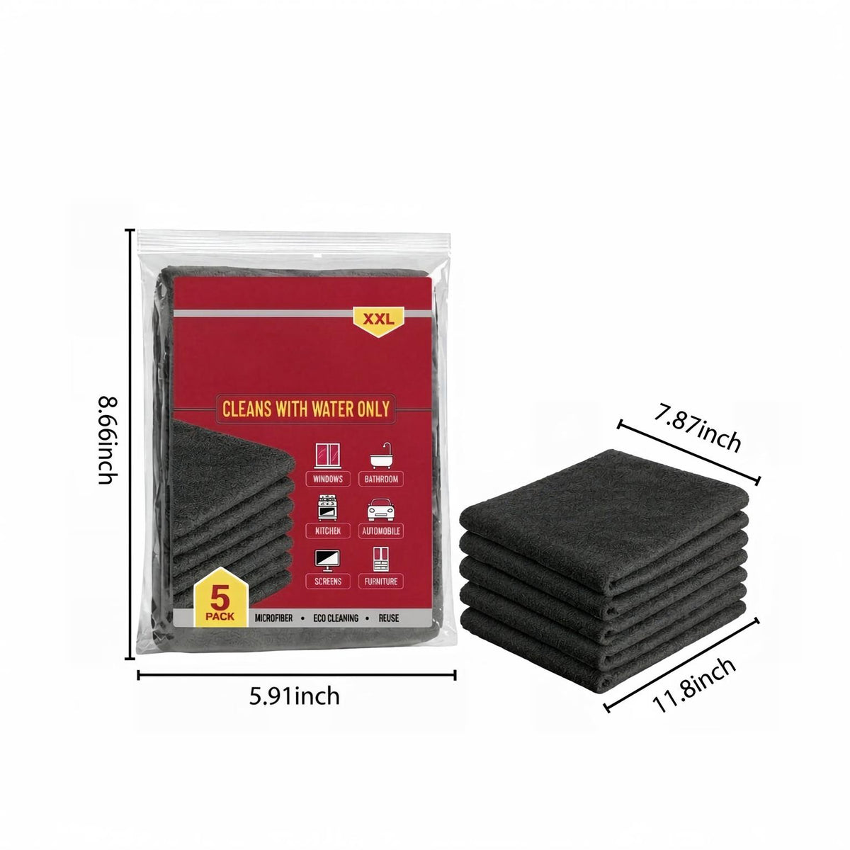 Multi-Surface Microfiber Cleaning Cloth – Streak-Free & Super Absorbent