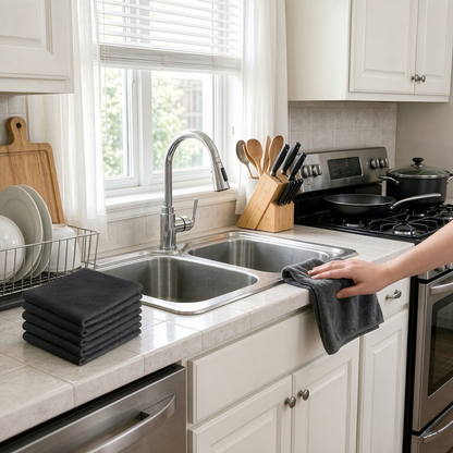 Multi-Surface Microfiber Cleaning Cloth – Streak-Free & Super Absorbent