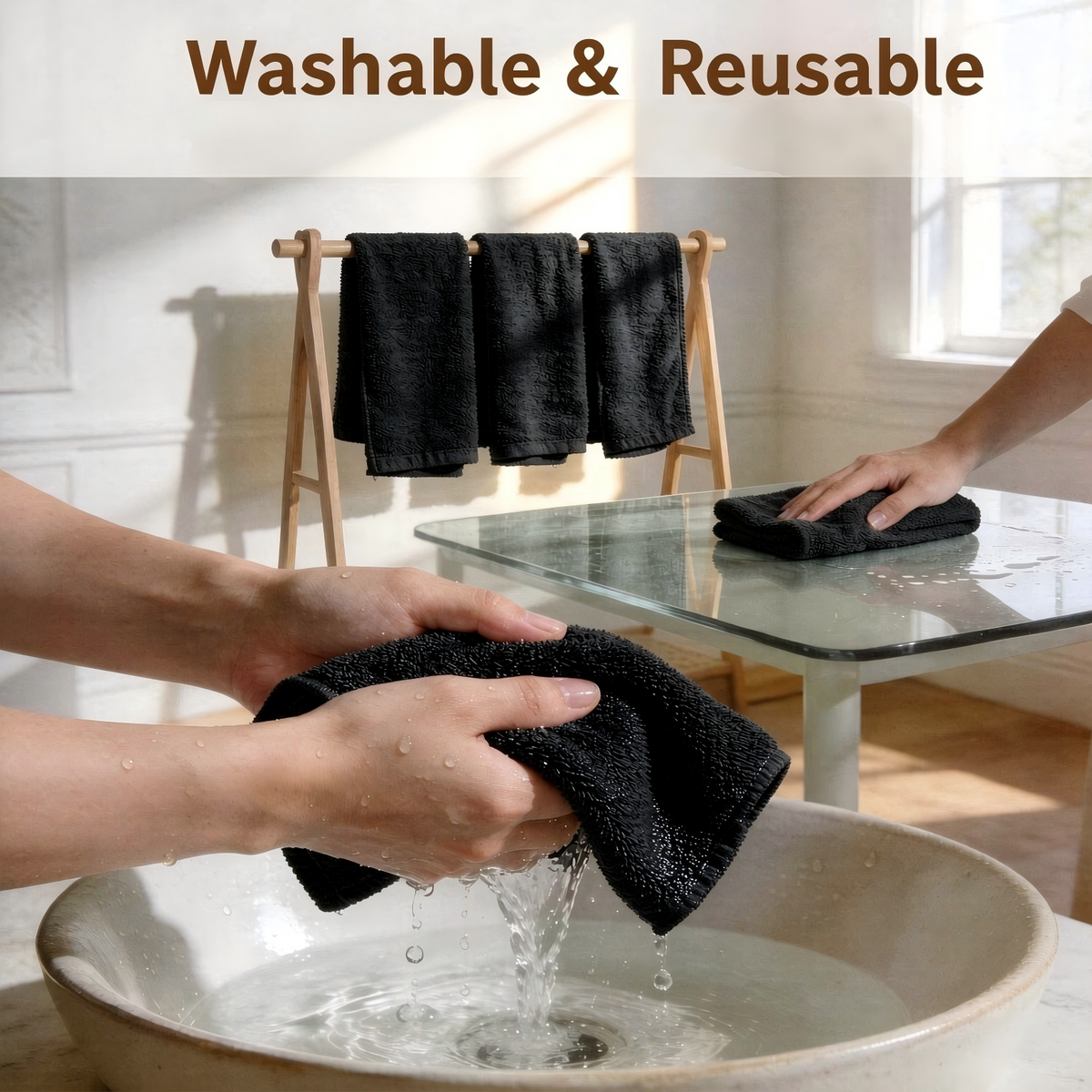 Multi-Surface Microfiber Cleaning Cloth – Streak-Free & Super Absorbent
