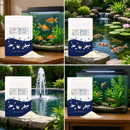 100g Aquarium Water Clarifier Powder – Crystal Clear Water Treatment for Fish Tanks & Ponds