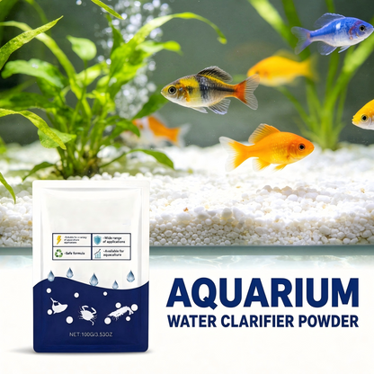 100g Aquarium Water Clarifier Powder – Crystal Clear Water Treatment for Fish Tanks & Ponds