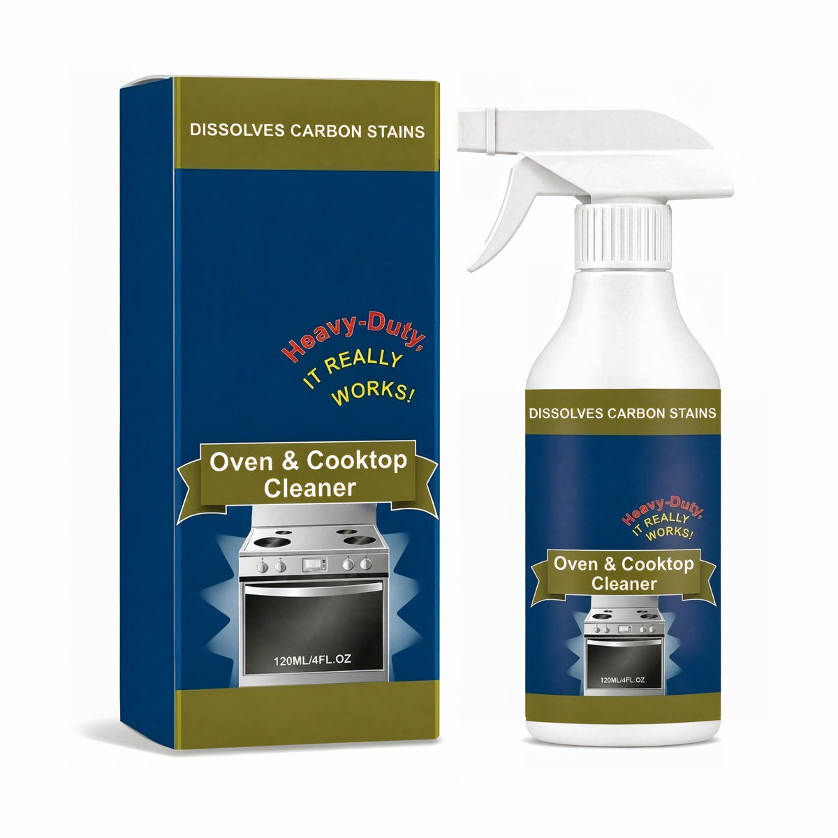 Oven & Stovetop Cleaner Spray – Powerful Grease & Burnt-On Stain Remover