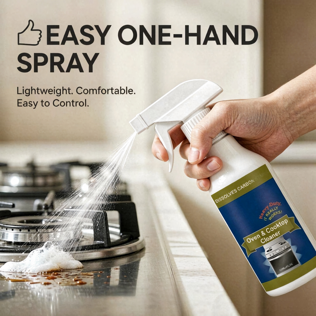 Oven & Stovetop Cleaner Spray – Powerful Grease & Burnt-On Stain Remover