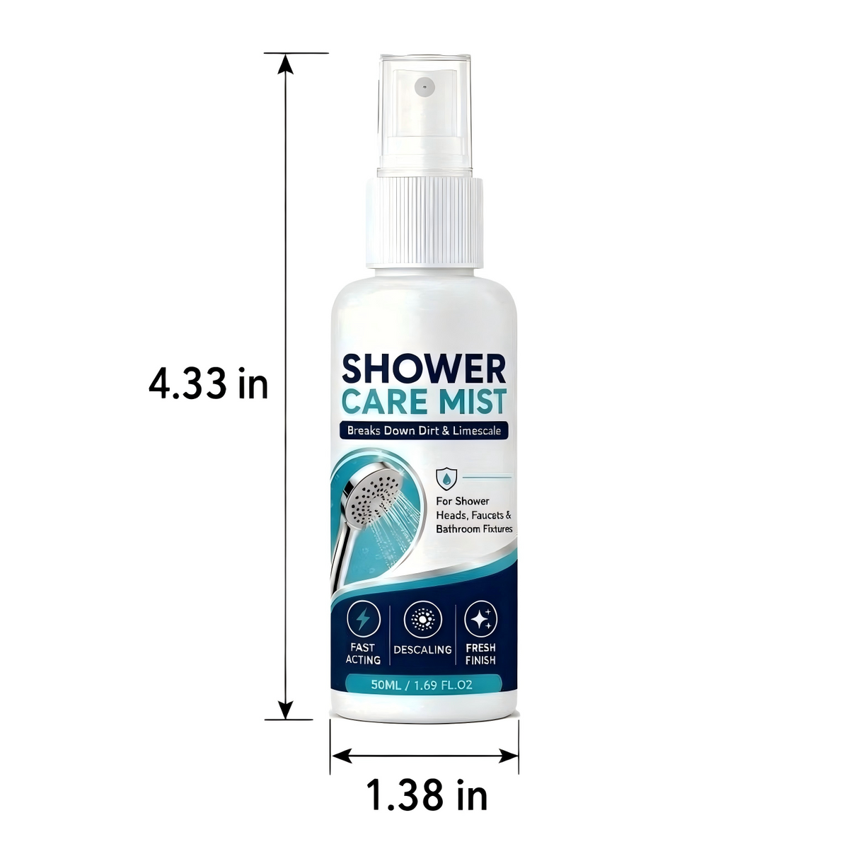 Bathroom Limescale Remover Spray – Water Spot Cleaner for Showerheads, Faucets & Bathroom Fixtures