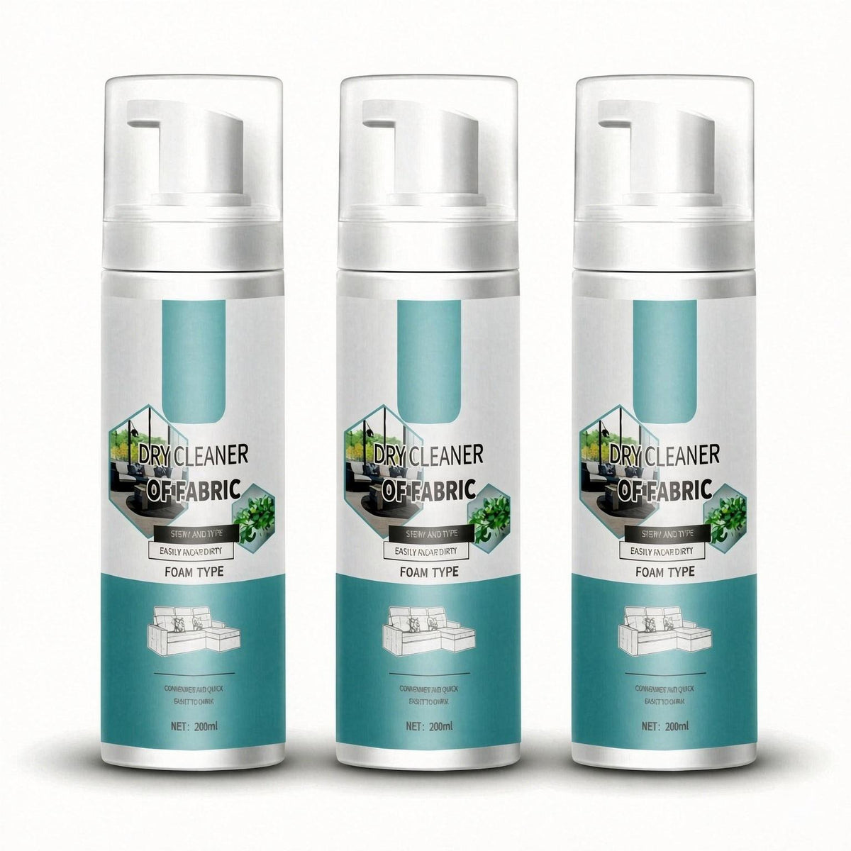 Multi-Purpose Fabric Cleaner Spray – Foam Cleaner for Sofas, Carpets, Curtains & Car Interiors