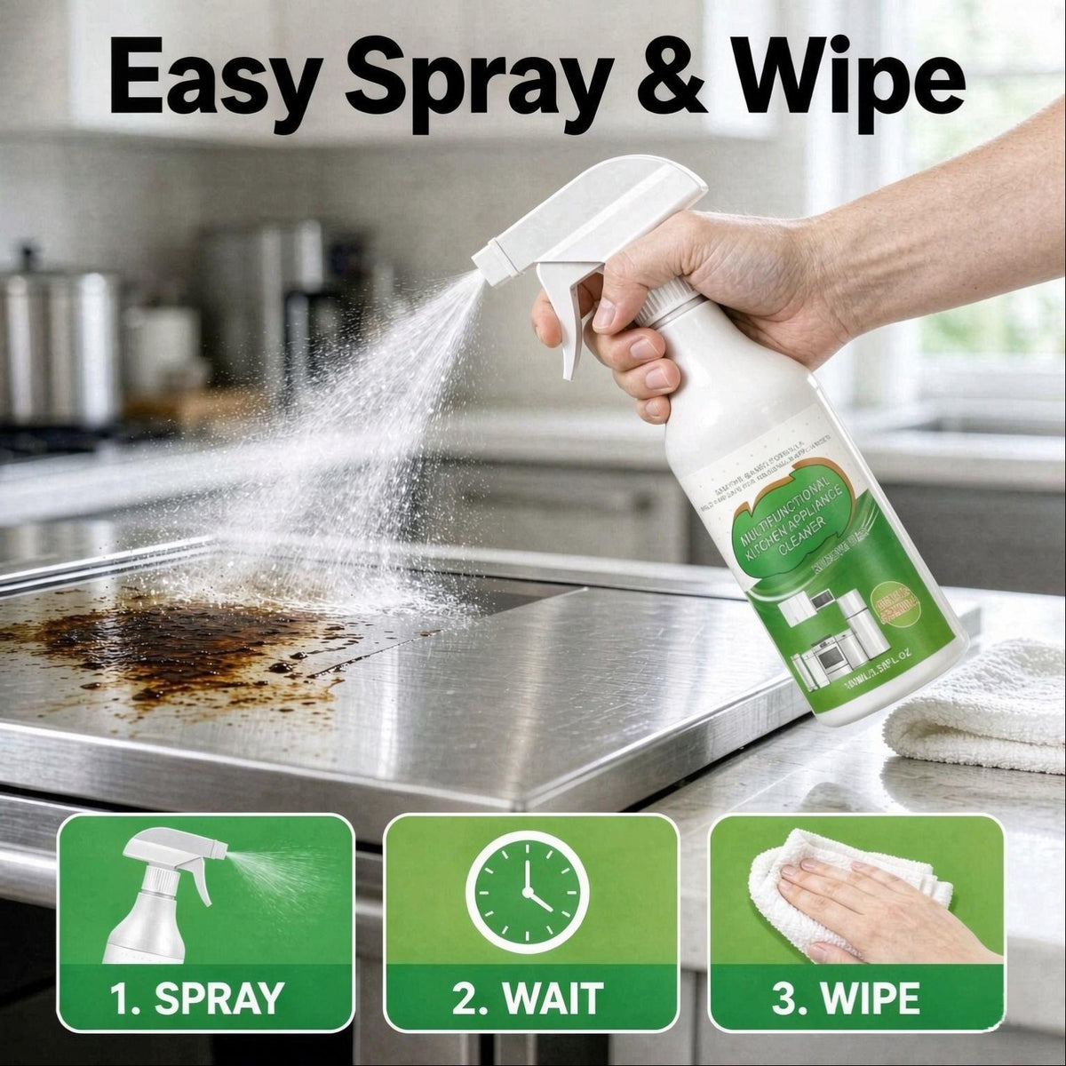 Kitchen Appliance Cleaner Spray – Easy Grease & Grime Cleaning for Everyday Kitchen Care