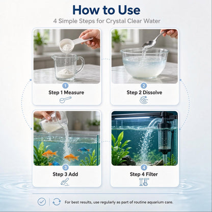 100g Aquarium Water Clarifier Powder – Crystal Clear Water Treatment for Fish Tanks & Ponds