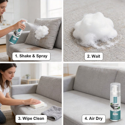 Multi-Purpose Fabric Cleaner Spray – Foam Cleaner for Sofas, Carpets, Curtains & Car Interiors
